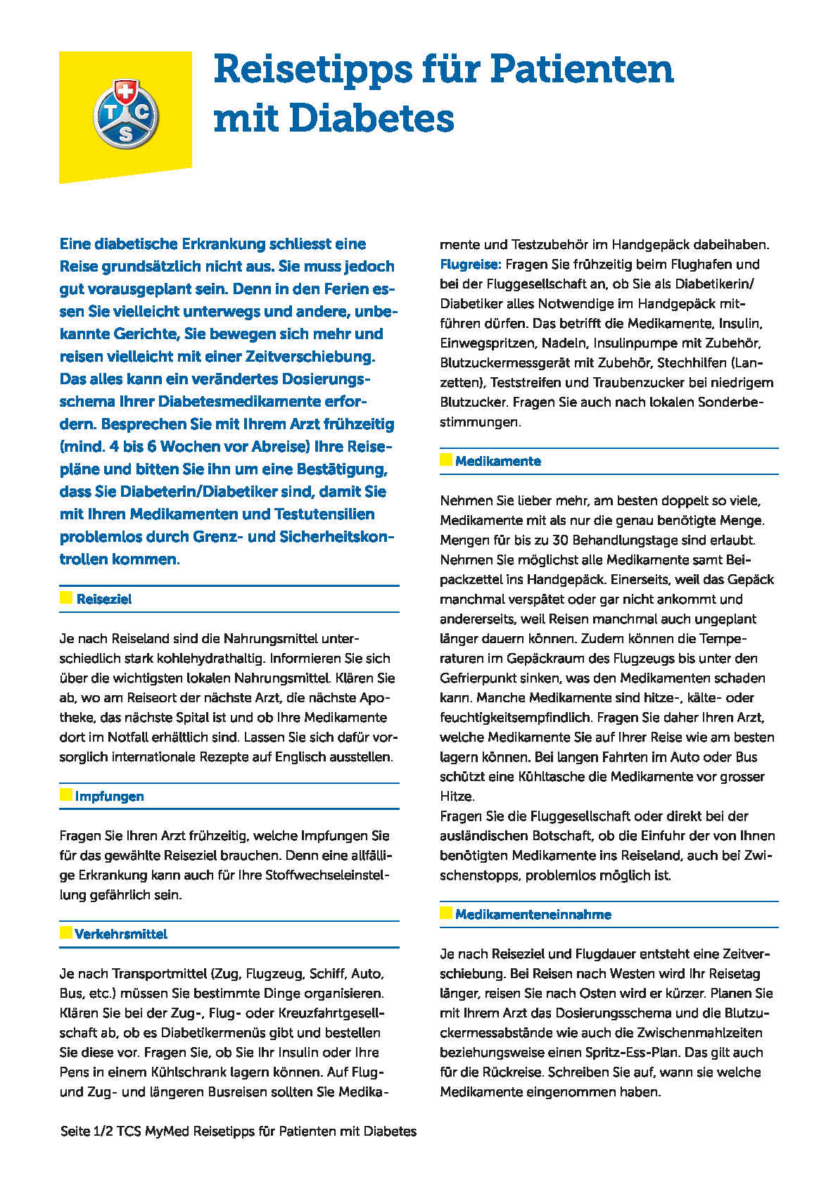 Merkblatt Diabetes